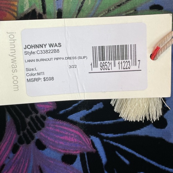 NWT!$598•Johnny Was•Lanai Burnout Pippa Dress With Slip•Sz Large - Picture 13 of 14